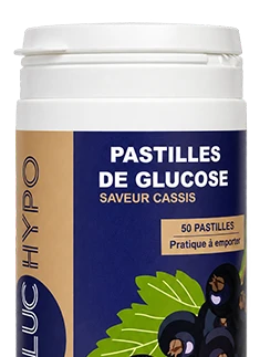 Miniature boite Gluc Hypo cassis 50 pastilles glucose recadrée